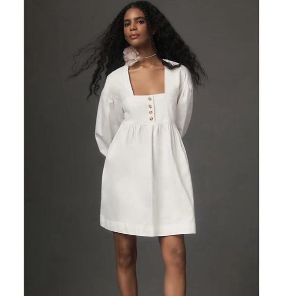 White Anthropology Denim Dress NWOT - Picture 1 of 4